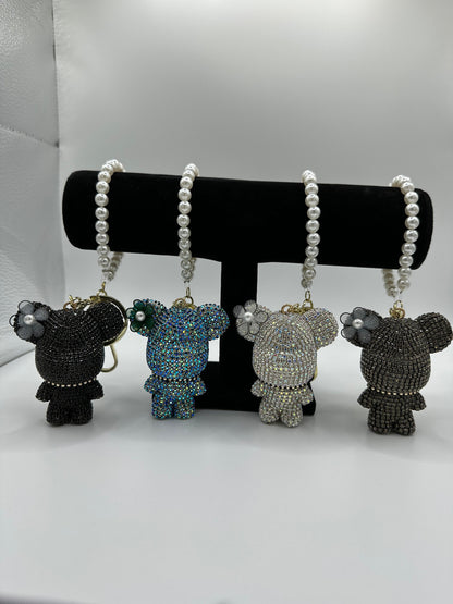 Porte-clés ours en peluche en diamant