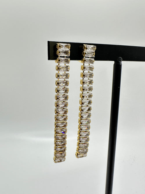 BOUCLES D'OREILLES BAGUETTE EN DIAMANT